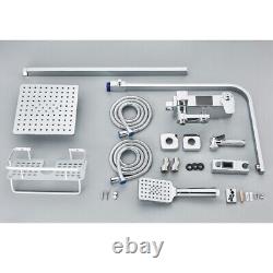 Thermostatic Exposed Shower Mixer Twin Head Largre Bar Set Valve Chrome System