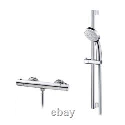 Thermostatic Shower Mixer Bar Chrome Slide Rail Hand Shower