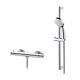 Thermostatic Shower Mixer Bar Chrome Slide Rail Hand Shower