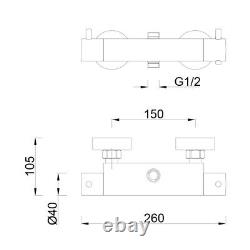 Thermostatic Shower Mixer Bar Chrome Slide Rail Hand Shower