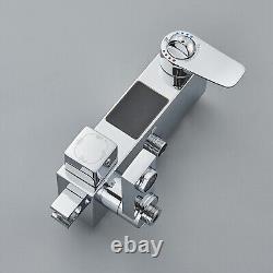 Thermostatic Shower Mixer System Set Square Bathroom Exposed Valve Faucet