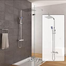 Thermostatic Shower Mixer Valve 400mm Over Head with Handshower Set Home/Gym UK