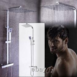 Thermostatic Shower Mixer Valve 400mm Over Head with Handshower Set Home/Gym UK