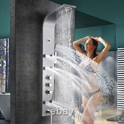 Thermostatic Shower Panel Column Tower Body Jet Rain Stainless Steel Mixer Taps
