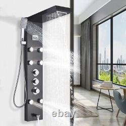 Thermostatic Shower Panel Column Tower Rain Waterfall Massage Body Jet Mixer Set