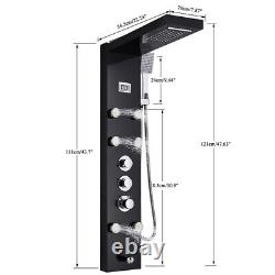 Thermostatic Shower Panel Column Tower Rain Waterfall Massage Body Jet Mixer Set