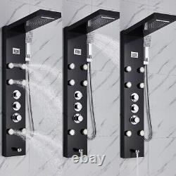 Thermostatic Shower Panel Column Tower Rain Waterfall Massage Body Jet Mixer Set