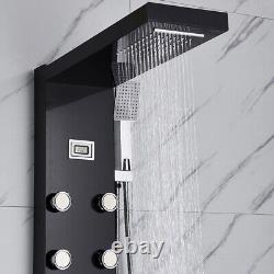 Thermostatic Shower Panel Column Tower Rain Waterfall Massage Body Jet Mixer Set