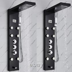 Thermostatic Shower Panel Column Tower Stainless Steel Rain Body Jets Mixer Taps