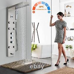 Thermostatic Shower Panel Tower Column Bathroom Massage Mixer Stainless steel