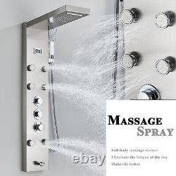 Thermostatic Shower Panel Tower Column Bathroom Massage Mixer Stainless steel