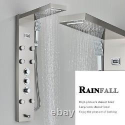 Thermostatic Shower Panel Tower Column Bathroom Massage Mixer Stainless steel