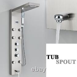 Thermostatic Shower Panel Tower Column Bathroom Massage Mixer Stainless steel