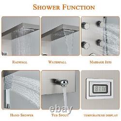 Thermostatic Shower Panel Tower Column Bathroom Massage Mixer Stainless steel