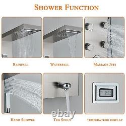 Thermostatic Shower Panel Tower Column Bathroom Massage Mixer Stainless steel