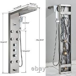 Thermostatic Shower Panel Tower Column Bathroom Massage Mixer Stainless steel