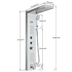 Thermostatic Shower Panel Tower Waterfall Bathroom Massage Body Jets Mixer Unit