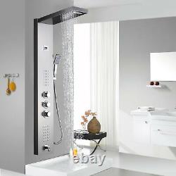 Thermostatic Shower Panel Tower Waterfall Bathroom Massage Body Jets Mixer Unit