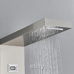 Thermostatic Shower Panel Tower Waterfall Bathroom Massage Body Jets Mixer Unit