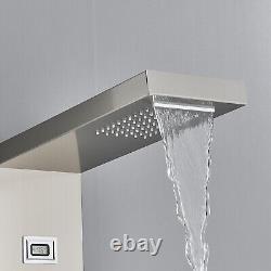 Thermostatic Shower Panel Tower Waterfall Bathroom Massage Body Jets Mixer Unit