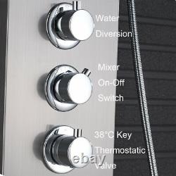 Thermostatic Shower Panel Tower Waterfall Bathroom Massage Body Jets Mixer Unit