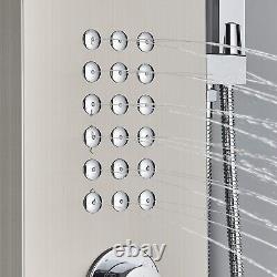 Thermostatic Shower Panel Tower Waterfall Bathroom Massage Body Jets Mixer Unit