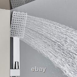 Thermostatic Shower Panel Tower Waterfall Bathroom Massage Body Jets Mixer Unit