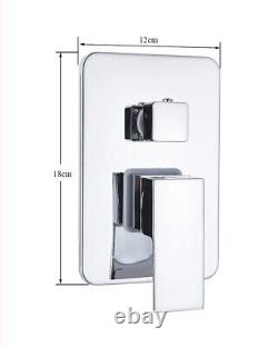 Thermostatic Shower Set Mixer Bathroom Twin Head Large Square Bar Chrome Finish