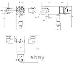 Thermostatic Traditional Exposed Shower Mixer Valve 137mm 150mm 3/4 Top Outlet