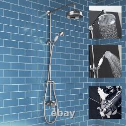 Traditional Chrome Thermostatic Mixer Shower Crosshead Valve with Round Drench