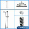 Traditional Chrome Thermostatic Shower Mixer Head Triple Concealed Valve