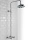 Traditional Thermostatic Mixer Shower Crosshead Valve Chrome Round Drench Head