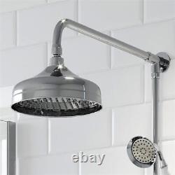 Traditional Thermostatic Mixer Shower Exposed Adjustable & Fixed Head Silver