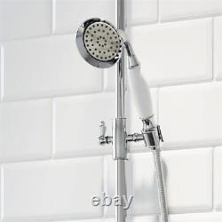 Traditional Thermostatic Mixer Shower Exposed Adjustable & Fixed Head Silver