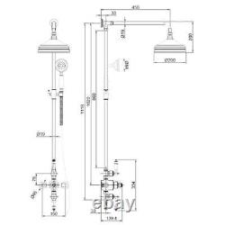 Traditional Thermostatic Mixer Shower Exposed Adjustable & Fixed Head Silver