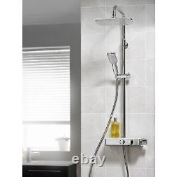 Triton Chrome Push Button Thermostatic Mixer Bar Shower with Square O SWPBDIVCHR