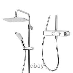 Triton Chrome Push Button Thermostatic Mixer Bar Shower with Square O SWPBDIVCHR