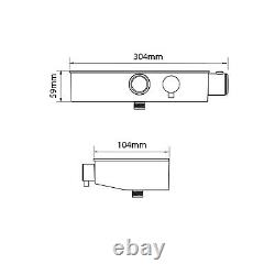 Triton Chrome Push Button Thermostatic Mixer Bar Shower with Square O SWPBDIVCHR