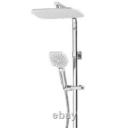 Triton Mixer Shower Twin Head Rear-Fed Exposed Chrome Thermostatic Diverter