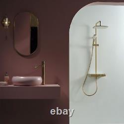 Triton Push Button Dual Head Thermostatic Bar Mixer Shower Brushed Brass