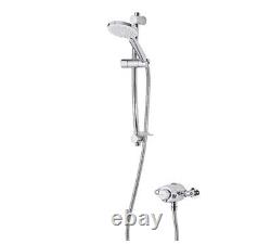 Triton Verne Rear-fed Exposed Silver Thermostatic Concentric Mixer Shower
