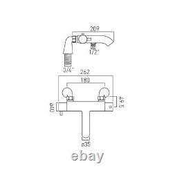 VADO Celsius Thermostatic Bath Shower Mixer Tap Chrome