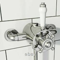 Victorian Traditional Thermostatic Dual Exposed Shower Mixer Brass Valve WRAS