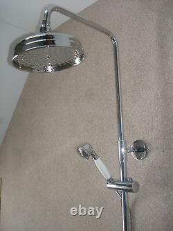 Victorian Wall Bath Mixer Taps, Riser, Rain Head & Hand Shower Set, 011/019n/350
