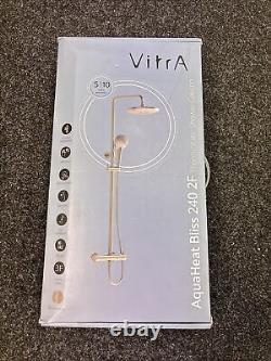 Vitra Aquaheat Bliss 240 Thermostatic Bar Mixer Shower & Kit Brushed Nickel