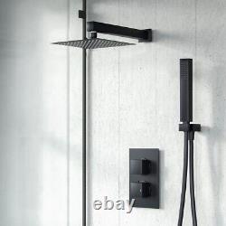 Voilet 2 Dial 2 Outlet Square Concealed Thermostatic Mixer Valve, Shower Head &