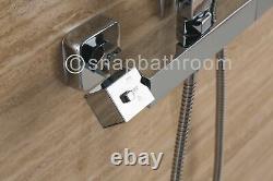 8 Twin Head Square Thermostatic Bar Shower Mixer Bathroom Chrome Valve Set 57
<br/>
	 <br/>  En français : Ensemble de valve chromée pour mitigeur de douche thermostatique à barre carrée à double tête 57