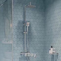 Douche de mélangeur thermostatique Gainsborough Bathroom avec double tête carrée exposée + FFK