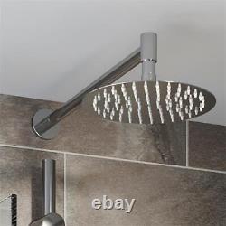 Douche thermostatique ronde encastrée avec pomme de douche murale fixée au mur, Ha