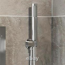 Douche thermostatique ronde encastrée avec pomme de douche murale fixée au mur, Ha